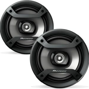 Pioneer F-Series TS-F1634R 6.5” Round Coaxial 2-Way Car Speakers (Pair) – 200W, Black