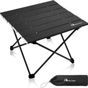 MOON LENCE Folding Beach Table, Small Folding Table, Outdoor Ultralight Aluminum Camping Table, Portable Compact Backpacking Table, Travel …