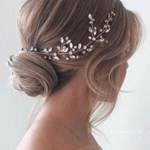 JAKAWIN Bride Rhinestone Wedding Hair Piece Silver Crystal Bridal Updo Hair Vine Accessories for Women HV113