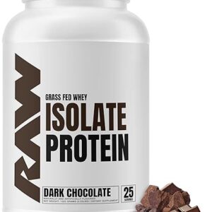 RAW Whey Isolate Protein Powder, Dark Chocolate – 100% Grass-Fed Sports Nutrition Whey Protein Powder for Muscle Growth & Recovery – Low-Fa…
