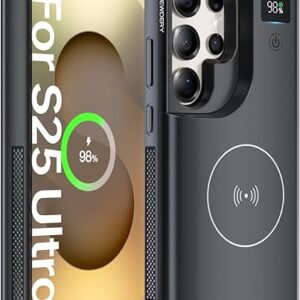 NEWDERY for Samsung Galaxy S25 Ultra Battery Case 6.9″,10000mAh Portable Power Bank with LED Display, Qi Wireless Charger & 20W USB C Fast …