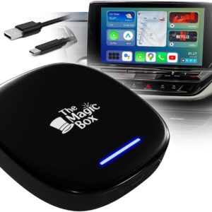 The Magic Box 2.0, Wireless CarPlay & Android Auto Adapter for Cars with Wired CarPlay (2016 and Newer Models), Stream Disney+, Hulu, YouTu…