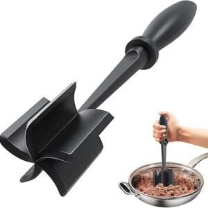 Upgrade Meat Chopper, Heat Resistant Meat Masher for Hamburger Meat, Ground Beef Smasher, Nylon Hamburger Chopper Utensil, Ground Meat Chop…