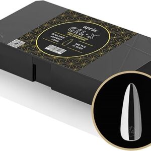 Apres Gel-X® Almond Box of Nail Tips | 280 Gel-X Tips, Soft Tips, 14 Sizes 00-9 | Half-sizes Included (Sculpted Almond Long, 280 Count)