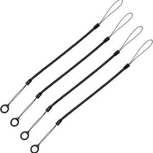 Mini Skater Plastic Elastic Tether Lanyard for Stylus Pens with Silicone Ring for Tethering Drawing Pen to Touchscreen, 4 Pcs