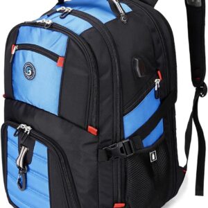 SHRRADOO Extra Large 50L Travel Laptop Backpack with USB Charging Port, College Backpack Airline Approved Business Work Bag Fits 17 Inch Co…