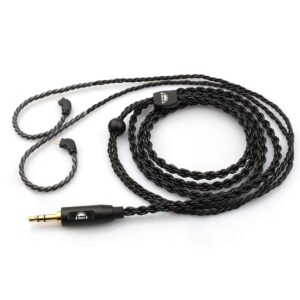 okcsc 2 Pin Cable for Earphone, Detachable Earphone Replacement Cable,6 Core Plated-Silver Upgrade Cable for KZ AS10 TRN V80(0.75mm,No Mic)