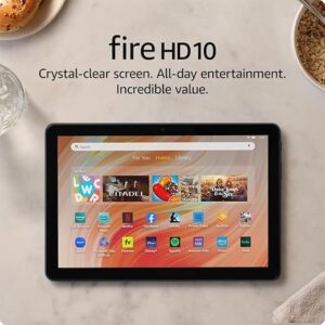 Amazon Fire HD 10 tablet (newest model) built for relaxation, 10.1″ vibrant Full HD screen, octa-core processor, 3 GB RAM, 32 GB, Black, wi…