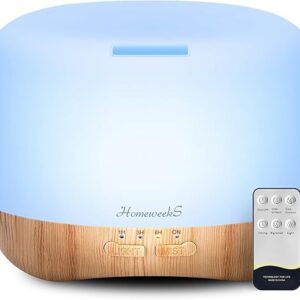 Aromatherapy Essential Oil Diffuser for Room: Colorful Aroma Air Humidifier with Adjustable Cool Mist Mode, Waterless Auto Off Ultrasonic D…