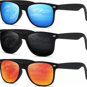 DEMIKOS Sunglasses Men Polarized Sunglasses for Mens Womens Retro Mirror Lens for Driving Fishing UV400 Protection