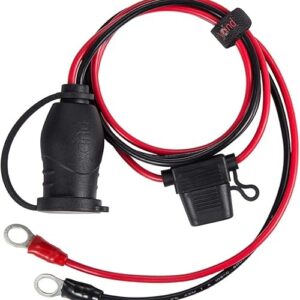 3/8″ Eyelet Terminal to Female Cigarette Lighter Socket Battery Boost Cable Heavy Duty 30A Fuse 12V/24V 12AWG Cord 3Ft