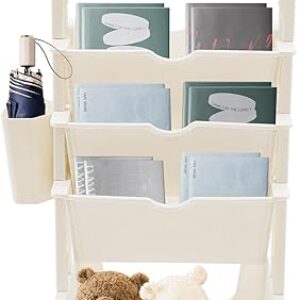 5-Tier Movable Bookshelf with Wheels – Large Capacity, Space-Saving Design, 8.82-11.02 lbs Load Capacity per Layer, Easy Assembly & Clean –…