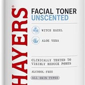 THAYERS Alcohol-Free, Hydrating, Unscented Witch Hazel Facial Toner with Aloe Vera Formula, Vegan, Dermatologist Tested and Recommended, 12…