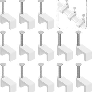 Cable Clips Nail in Cable Clips 100 Pcs 8mm Flat Ethernet Cable Wall Clips Cable Tacks Coax Cable Clip Speaker Wire Clips Cable Nails for C…