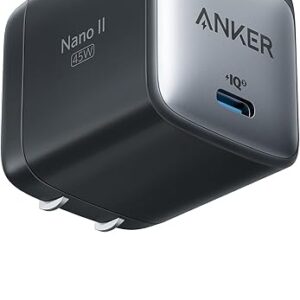 Anker Nano II 45W USB C Charger, GaN II PPS Fast Compact Foldable Charger for MacBook Pro, Galaxy, iPhone 15, Steam Deck, and More