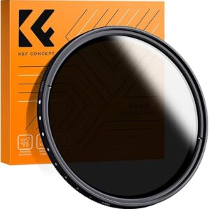 K&F Concept 52mm Variable ND2-ND400 ND Lens Filter (1-9 Stops) for Camera Lens, Adjustable Neutral Density Filter with Microfiber Cleaning …
