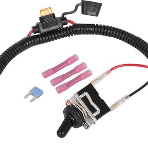 Universal Fuse Bypass Switch kit for ATM Mini-Fuse Towed Vehicles, with Heavy Duty Rocker Toggle Switch and Waterproof Boot Cap Cover, 14 I…
