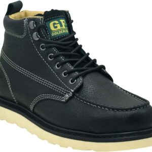Golden Fox Steel Toe Work Boots Men’s 6″ Moc Toe Wedge Comfortable Boots for Construction