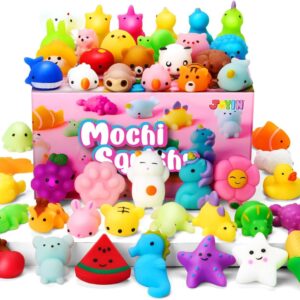 JOYIN Mochi Squishy Toys Set, Random 25 Pack Mini Mochi, Party Favors for Kids, Kawaii Squishy, Stress Relief Toys, Basket Stuffers, Goodie…