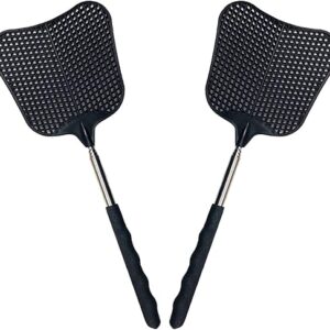 Foxany Telescopic Fly Swatters, Durable Plastic Fly Swatter Heavy Duty Set, Flyswatter with Stainless Steel Handle for Indoor/Outdoor/Class…