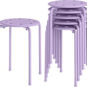 VECELO 6-Piece Stacking Stools, 17.7 Inch Standard Height, Portable Stackable Colorful Decoration Stools for School Classroom and Office Us…