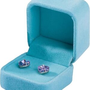 Parts Express 2 Pack Velvet Ring Boxes, Earring Pendant Jewelry Case, Ring Earrings Gift Boxes, Jewellry Display