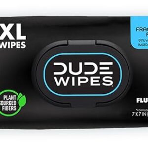 DUDE Wipes Flushable Wipes – 1 Pack, 48 Wipes – Unscented Extra-Large Wet Wipes with Vitamin-E & Aloe for at-Home Use – Septic and Sewer Sa…