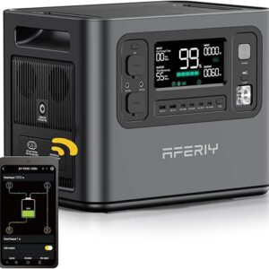 AFERIY P210 Portable Power Station 2400W (4800W Peak),2048Wh LiFePO4 Battery Generator with 1100W AC Charging & 500W Solar Charging,for Hom…