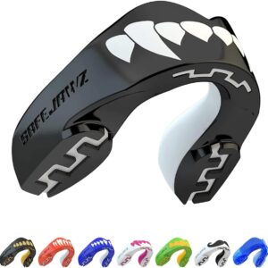 SafeJawz Sports Mouthguard, Dual Layer Premium Mouth Guard with Case for Basketball, Lacrosse, Football, Martial Arts, Hockey, Wrestling, I…