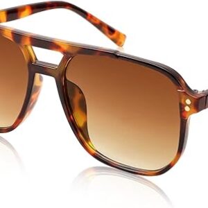 FEISEDY Retro Square Aviator Sunglasses Women Men 70s Vintage Trendy Plastic Frame Sun Glasses B2835
