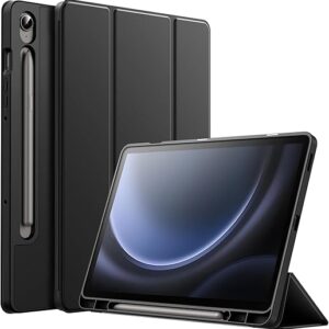 JETech Case for Samsung Galaxy Tab S10 FE / S9 FE 10.9-Inch with S Pen Holder, Soft TPU Tri-Fold Stand Protective Tablet Cover, Support S P…