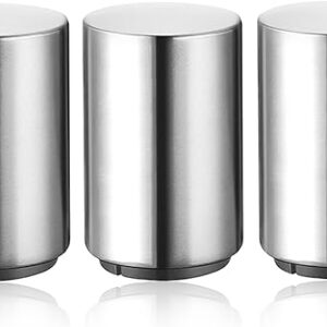3 Pieces Automatic Magnetic Beer Bottle Opener(Stainless Steel), Portable Pop the Top Wine Bottle Cap Catcher, Quick Open, No Damage Push D…