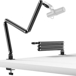 TODI Mic Arm, Microphone Arm Rotatable for Light Mics, Storable Desk Mic Stand for Bear 3LB with Mount Clamp, Mic Stand Boom Arm with Cable…