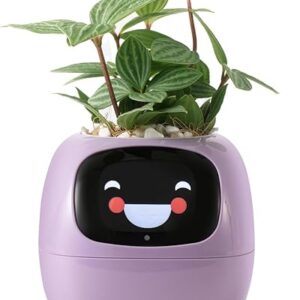 Smart pet Planter Robot Guidance on Plant Care with Emojis, Adorable Plant Companion with Rich Gesture Interaction, Neat Desk Setup Gift (P…