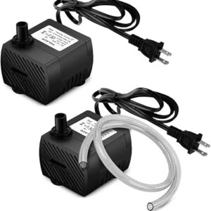 PULACO 2Pcs Mini Submersible Water Pump (95GPH 5W) for Aquarium Fish Tank, Pond, Fountain, Hydroponics