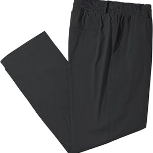 LETAOTAO Mens Big and Tall Full Elastic Waist Pants Stretch Slacks with Zipper Fly and Pockets