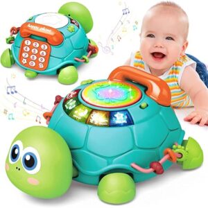 Baby Toys 6 to 12 Months, Musical Turtle Crawling Infant Toys, Early Learning Educational Toy with Light & Sound, Christmas Birthday Gifts …