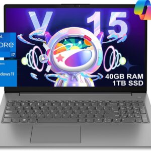 Lenovo Laptop V15 for Business, Home, Student (15.6″ FHD Anti-Glare, Intel i7-1255U, 40GB RAM, 1TB SSD), Numeric Keypad, Webcam w/Shutter, …