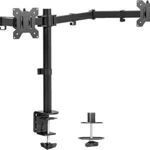VIVO Dual Ultrawide Monitor Desk Mount, Heavy Duty Fully Adjustable Steel Stand, Holds 2 Computer Screens up to 38 inches and Max 22lbs Eac…