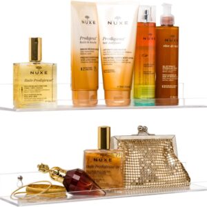 Invisible’ Bathroom Shelf Wall Mounted [2 Pack] 15 inch Clear Acrylic Shelves Extra Strong & Easy to Wall Mount