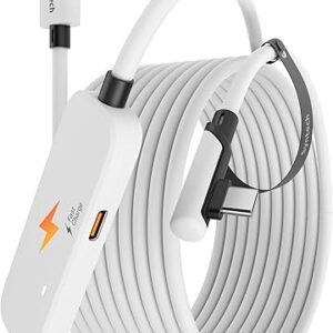 Syntech Link Cable with Charging 16FT Compatible with Oculus/Meta Quest 3S/3, Quest2 Accessories, USB 3.0 Link Cable with Extra Charging Po…