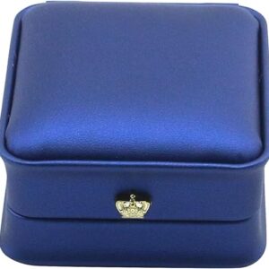 MY MIRONEY PU Leather Pendant Box Velvet Interior Necklace Pendant Box Royal Blue Jewelry Gift Box Storage Case Organizer (2.83″ x 3.31″ x …