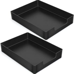 Letter-Size Tray, 2PCS Plastic Stackable A4 Paper Tray, Desk Drawer Organizer, Multi-use Large Storage Basket for Office Home Supplies,13 x…