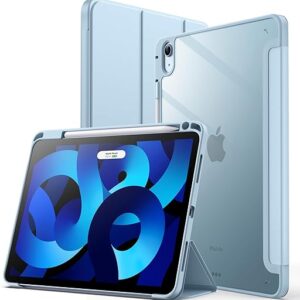 JETech Case for iPad Air 11-Inch M3/M2 (2025/2024), iPad Air 5/4 (2022/2020 5th/4th) with Pencil Holder, Clear Transparent Back Slim Stand …