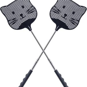 2 Pack Extendable Fly Swatter, 25 inch Long Handle Flyswatters, Plastic Heavy Duty Fly Swatters Manual for Indoors Patio Garden and Outdoor…