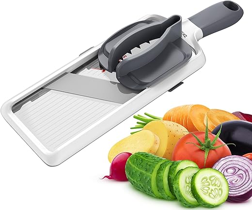 Adjustable Handheld Mandoline Slicer with Safety Features