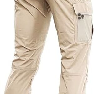 Men’s Lightweight Hiking Cargo Work Pants Quick Dry Water Resistant Fishing Travel Climbing Outdoor Stretch Pants