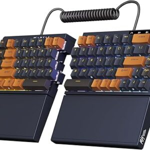 RK ROYAL KLUDGE RKS70 Ergonomic Split Keyboard, Wireless Gaming Keyboard with Bluetooth/2.4G/Wired, 75% RGB Hot Swappable Mechanical Keyboa…