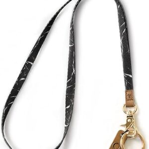 MNGARISTA Neck Keys Lanyard for Women, Durable Floral ID Lanyards with Keyring and Clasp for School or Wallets, Marble