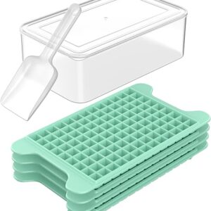 Mini Ice Cube Tray for Freezer: FDDBI Small Ice Trays for Freezer with Bin – 117×4PCS Easy Release Nugget Ice Tray – Crushed Ice Tray with …